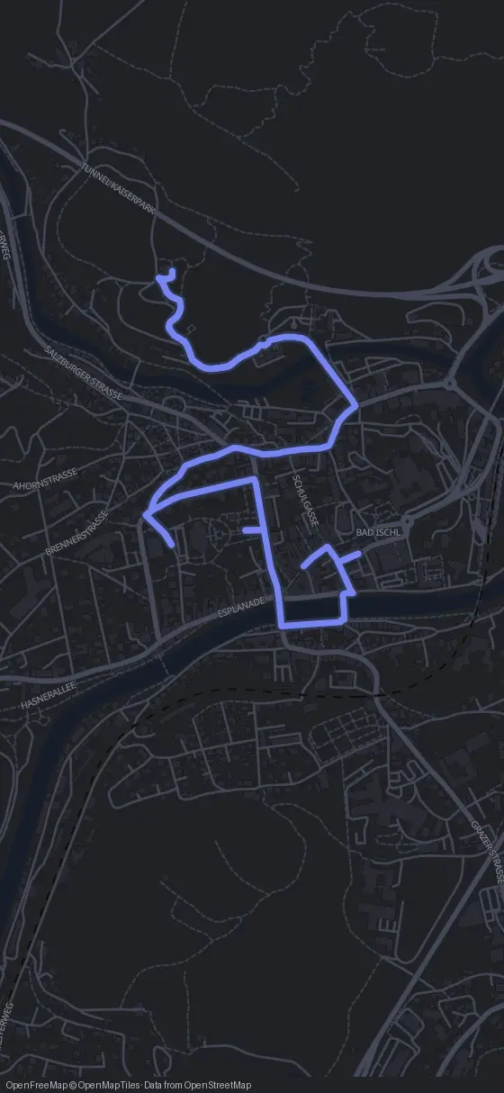 Route map for the Bad Ischl walking tour