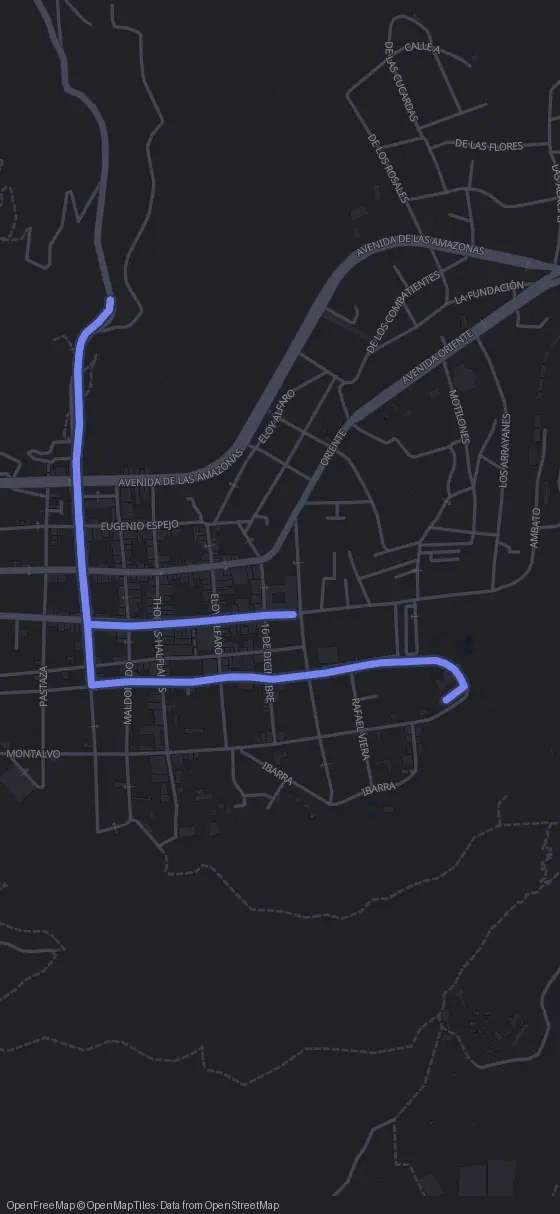 Route map for the Baños walking tour