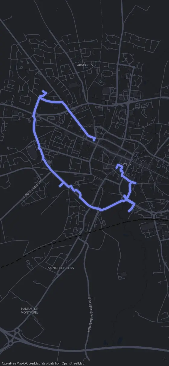 Route der Tour durch Bayeux