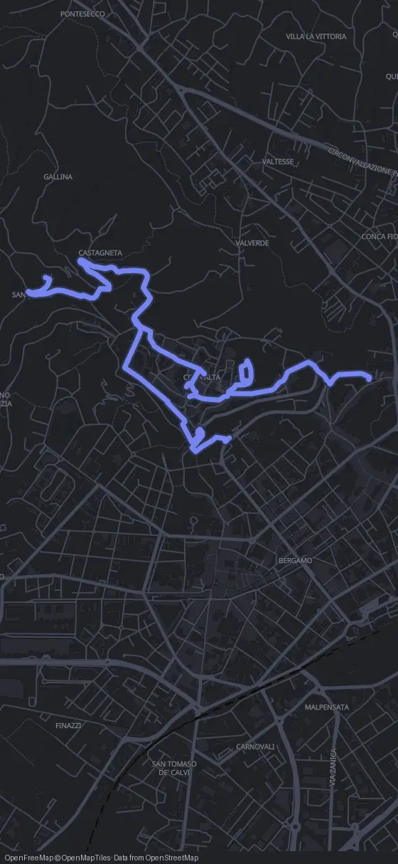 Route der Tour durch Bergamo
