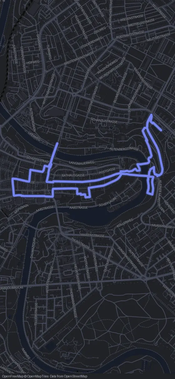 Route der Tour durch Bern