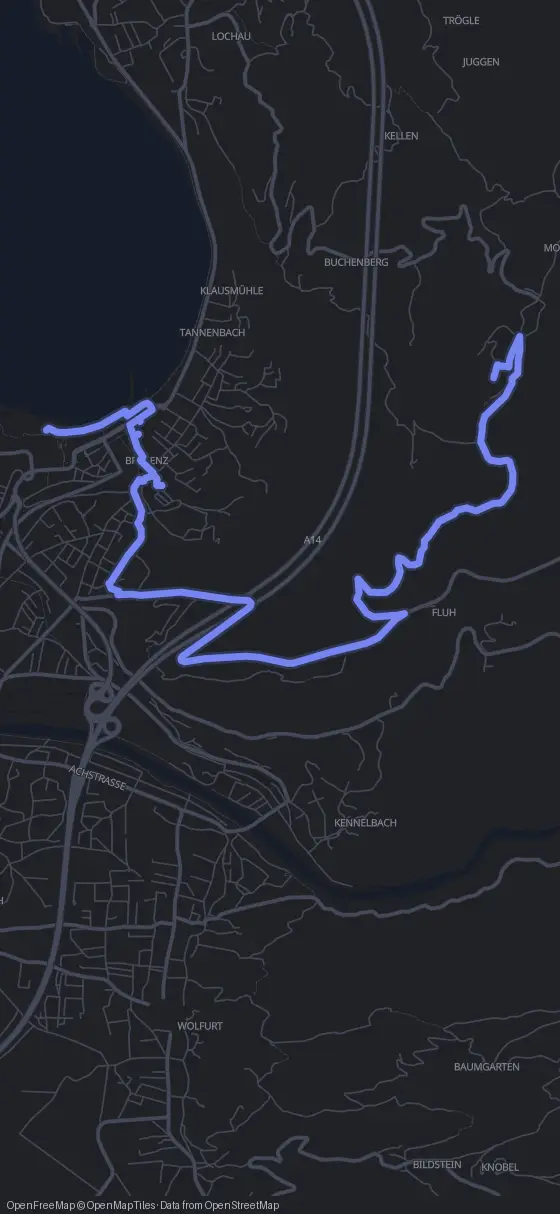 Route der Tour durch Bregenz