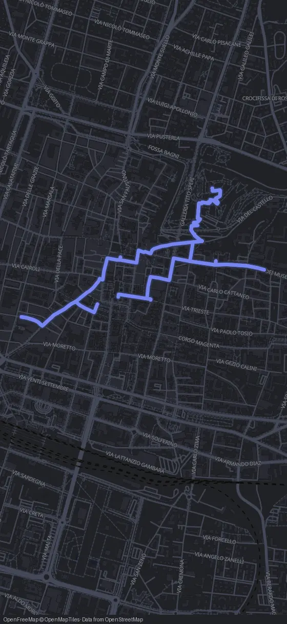 Route der Tour durch Brescia