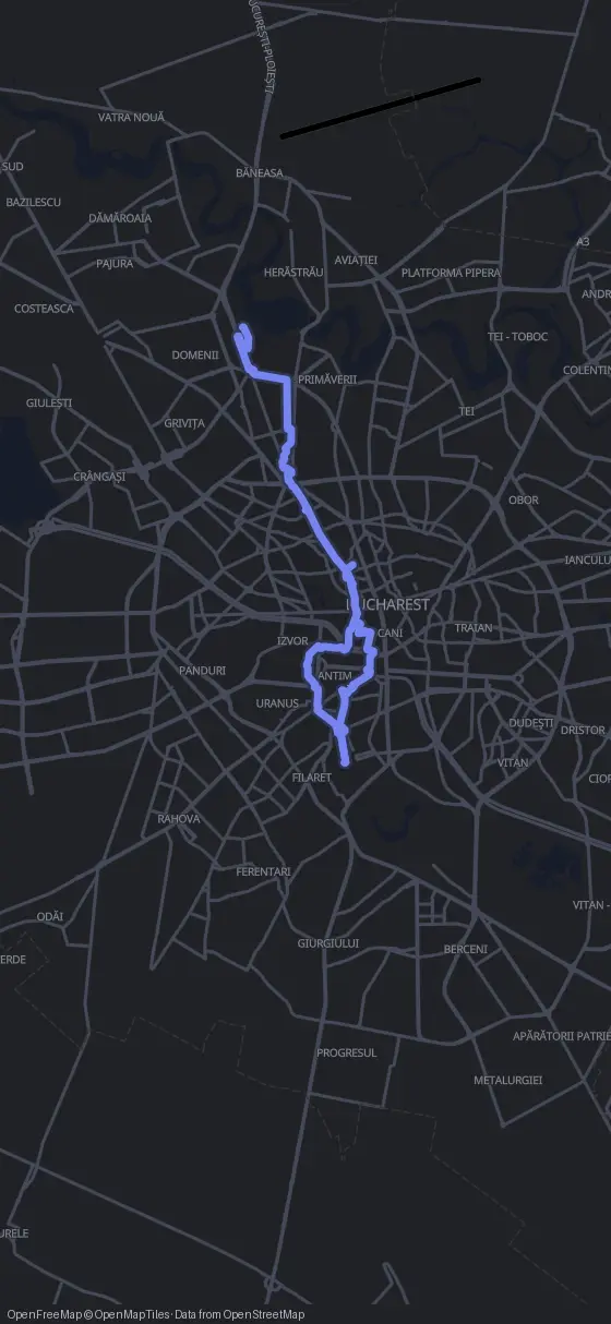 Route der Tour durch Bukarest