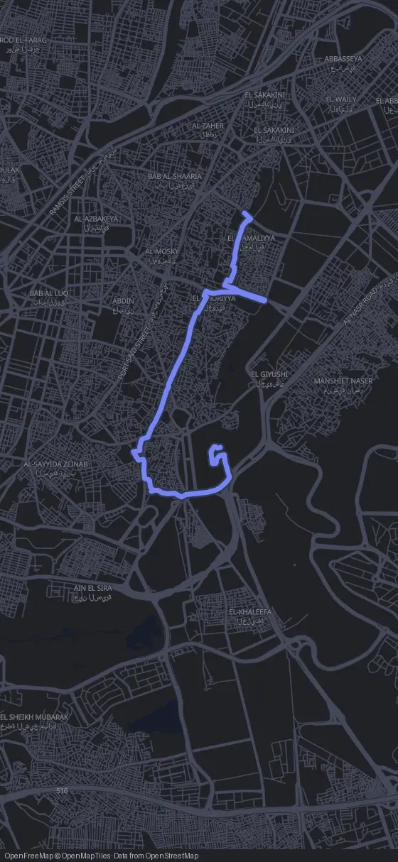 Route der Tour durch Kairo