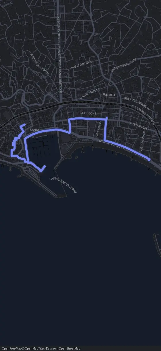 Route der Tour durch Cannes
