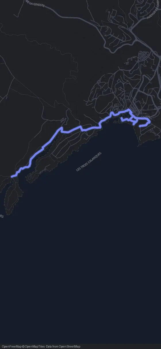 Route map for the Cassis walking tour