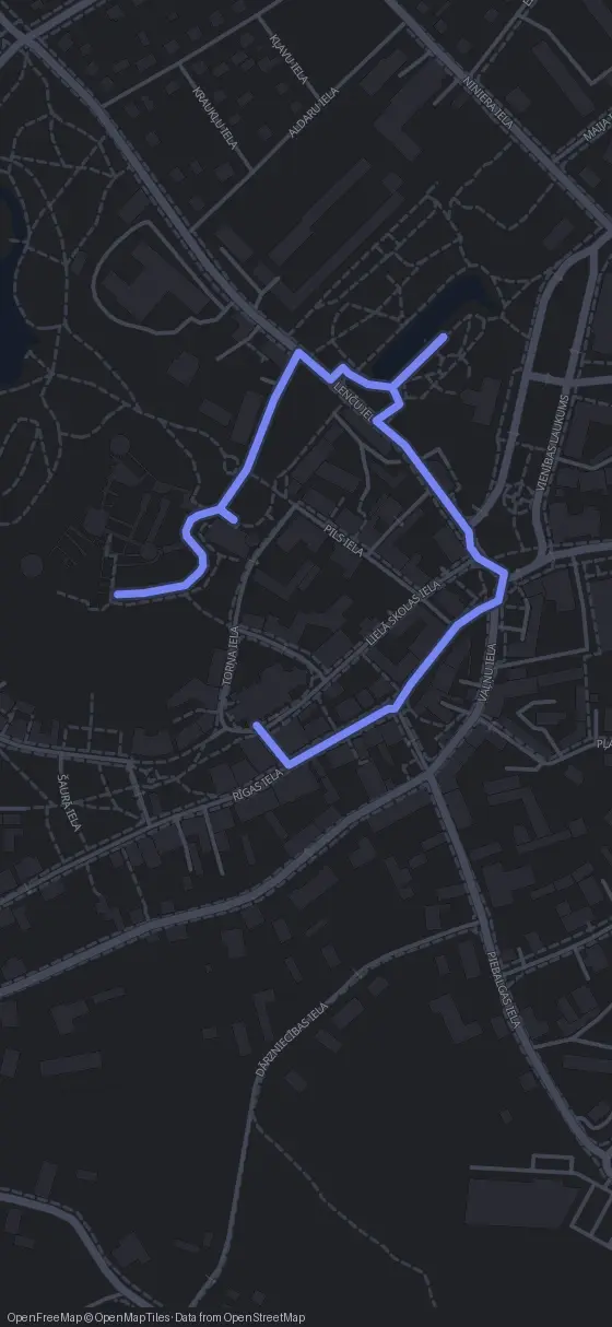 Route der Tour durch Cēsis