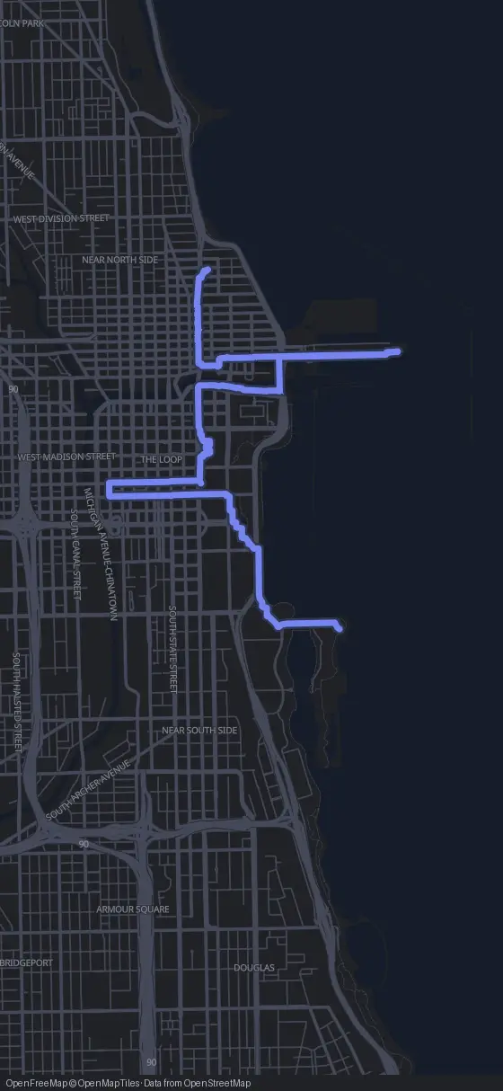 Route der Tour durch Chicago