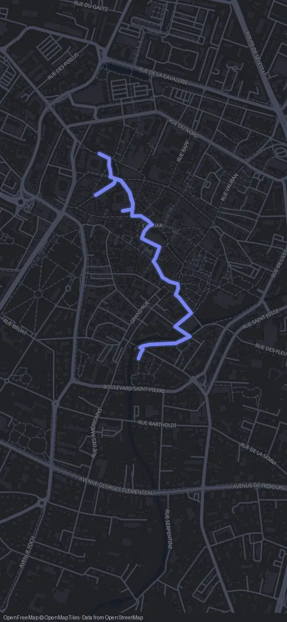 Route map for the Colmar walking tour
