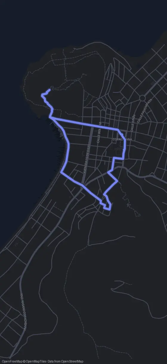 Route der Tour durch Copacabana