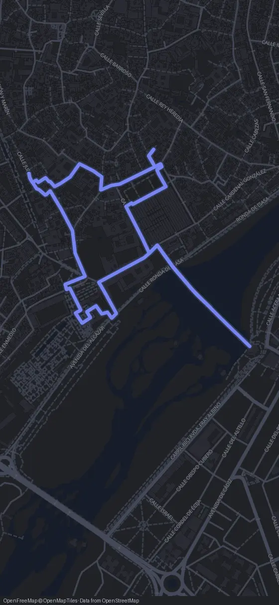 Route map for the Cordoba walking tour