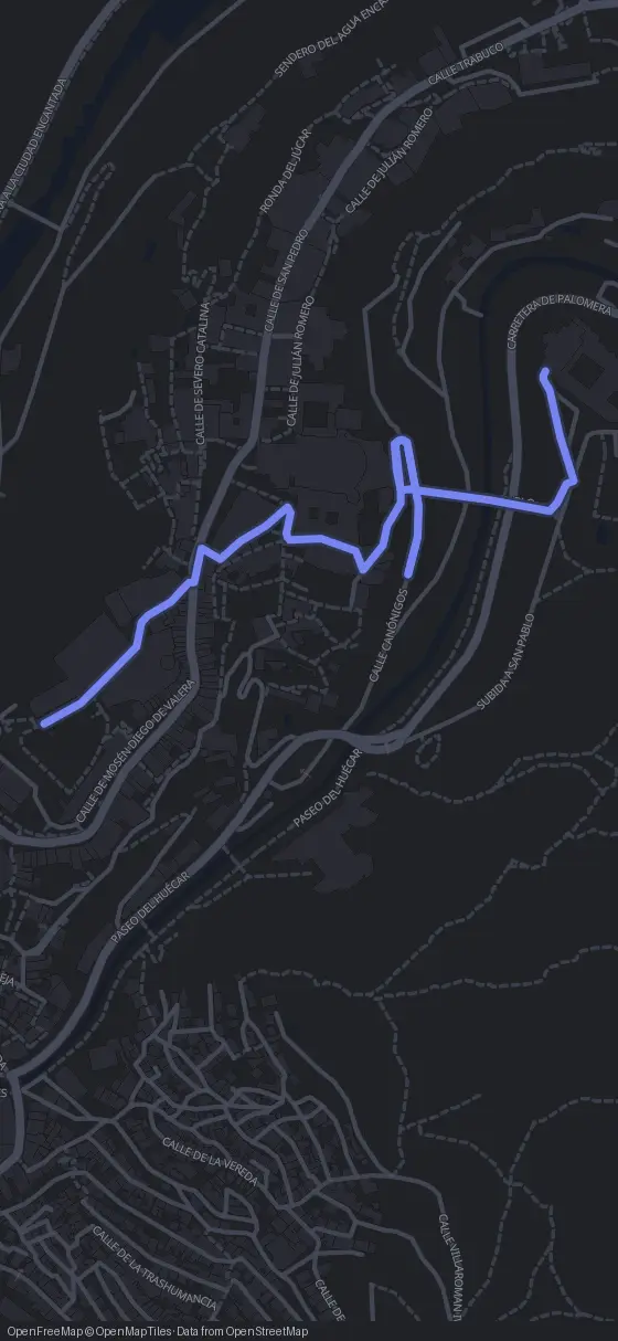 Route map for the Cuenca walking tour