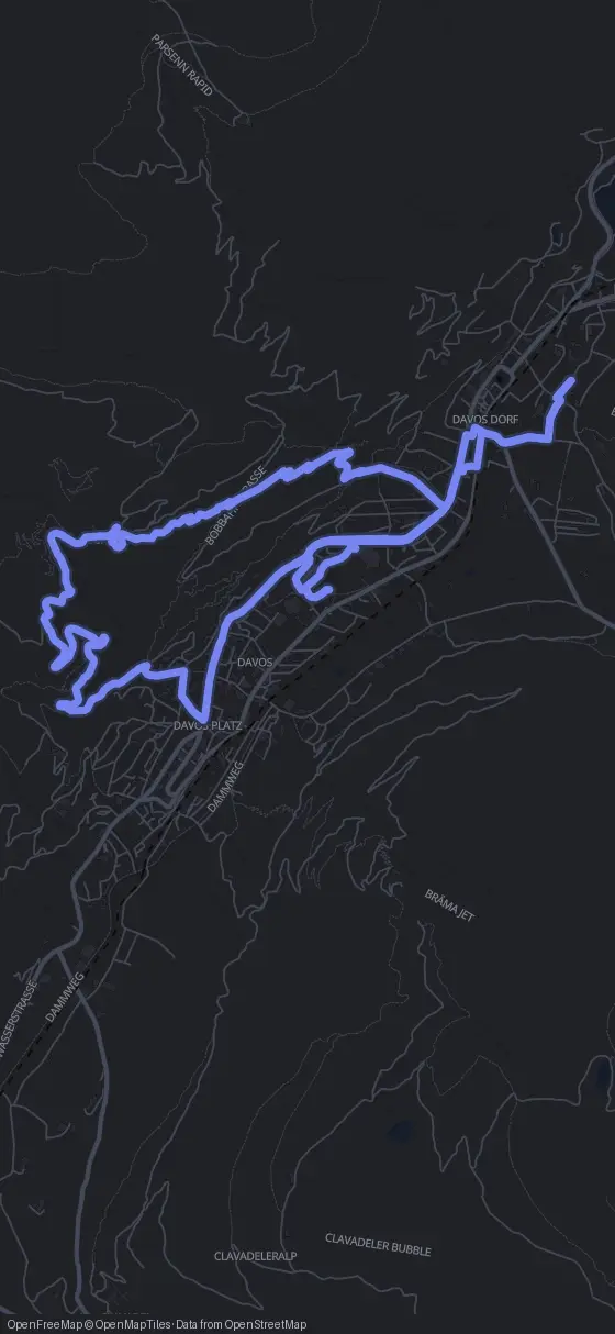 Route der Tour durch Davos
