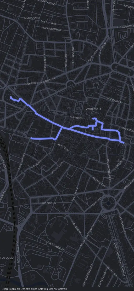 Route der Tour durch Dijon