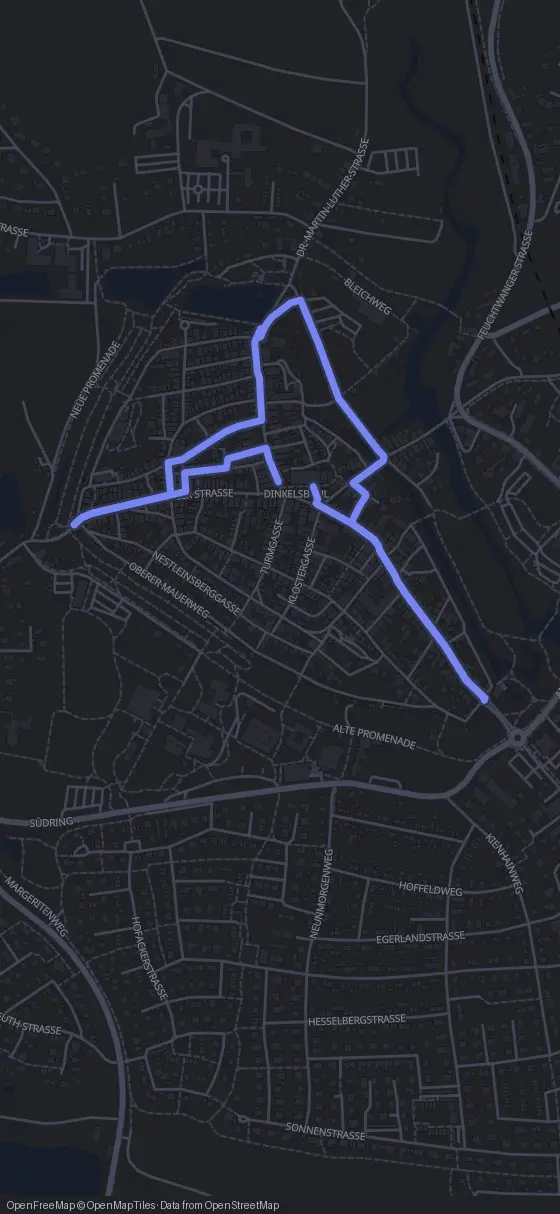Route der Tour durch Dinkelsbühl