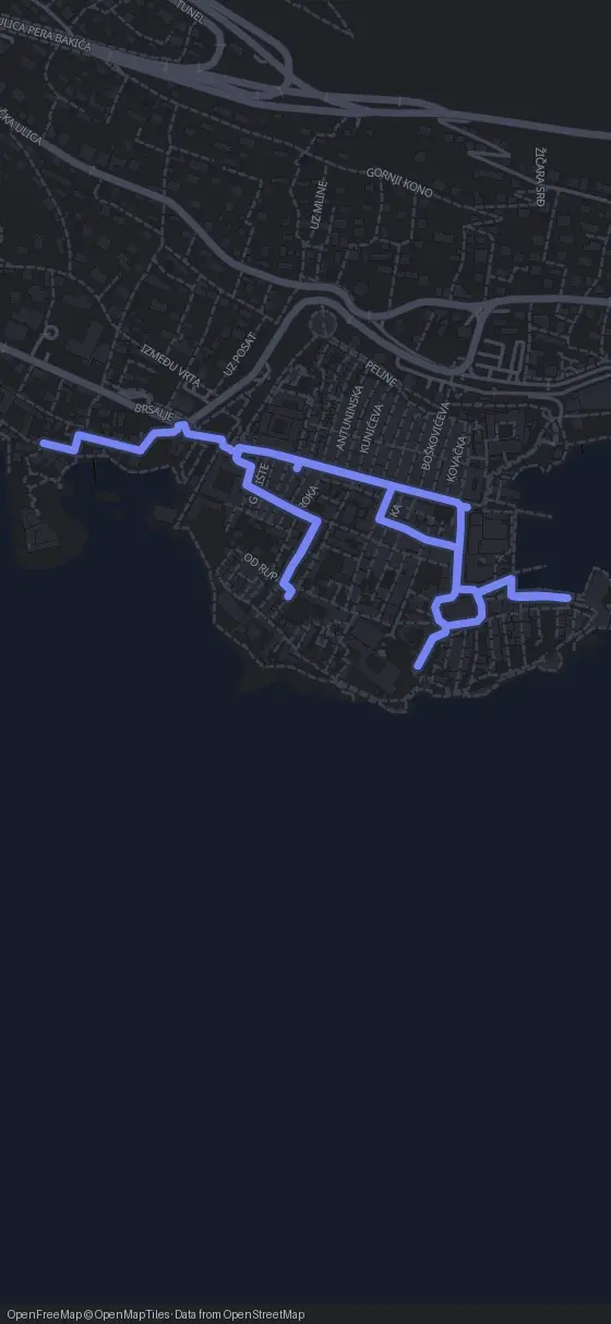 Route der Tour durch Dubrovnik