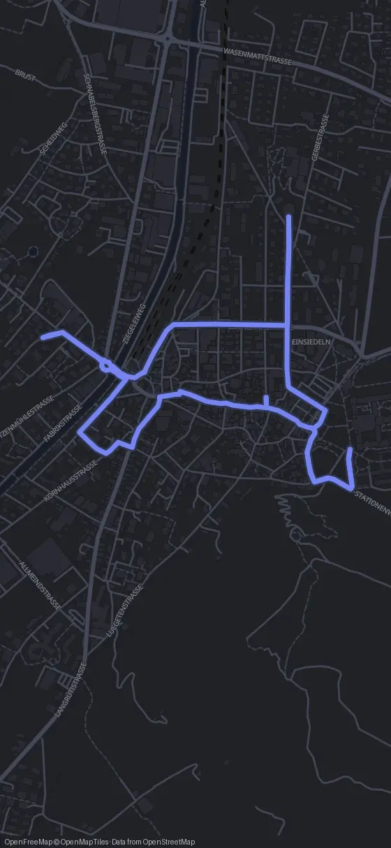 Route der Tour durch Einsiedeln