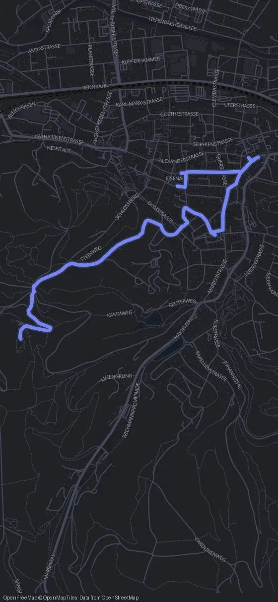 Route der Tour durch Eisenach