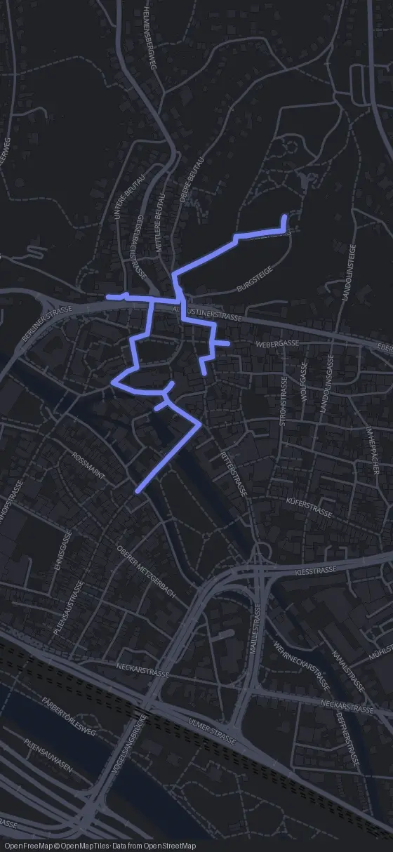 Route der Tour durch Esslingen am Neckar