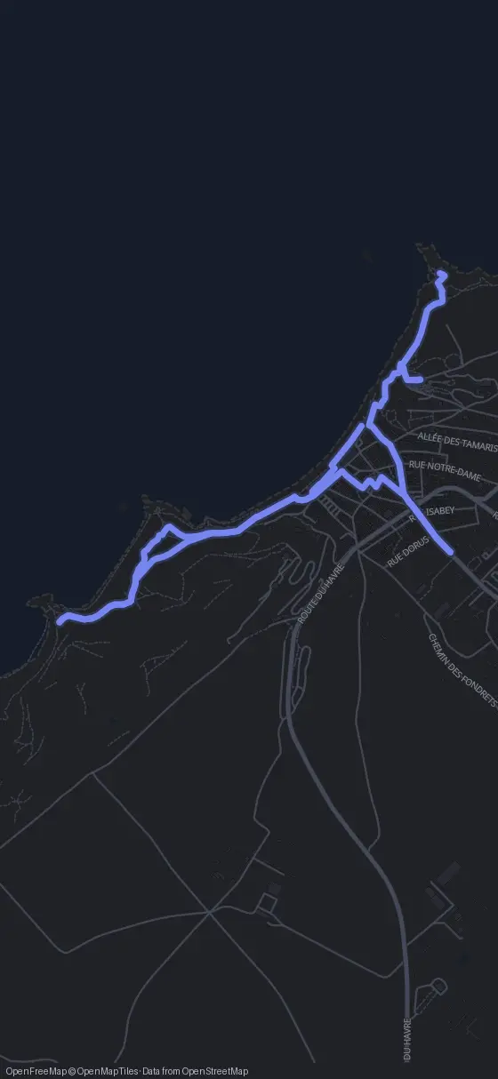 Route der Tour durch Étretat
