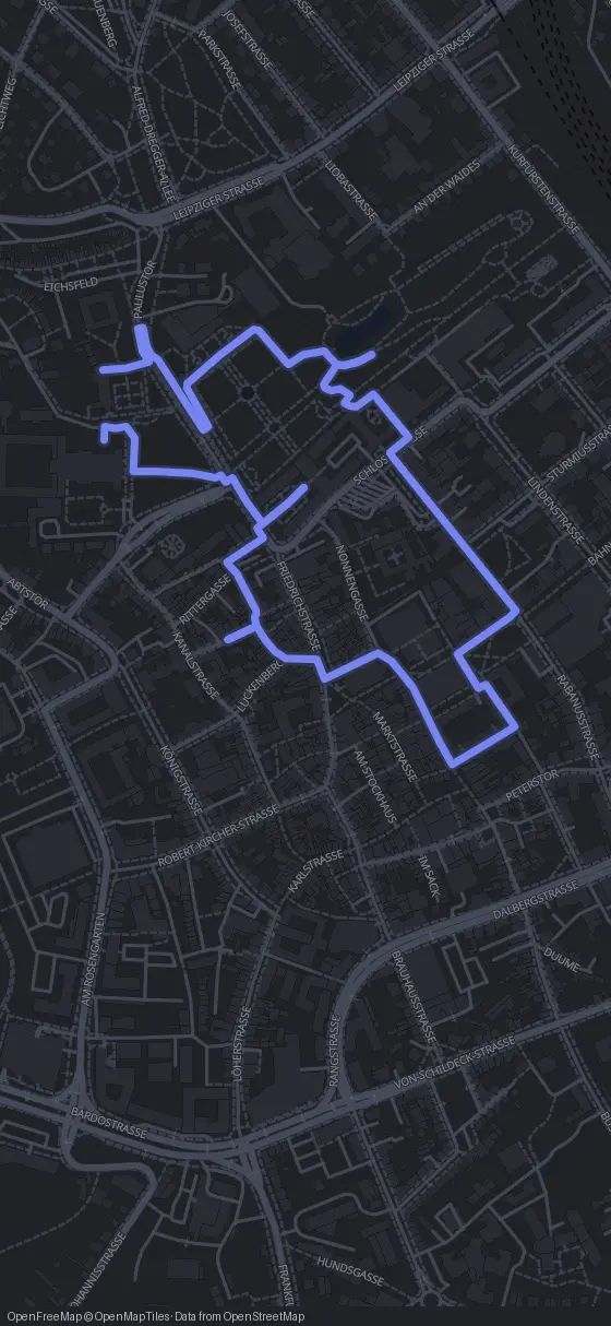 Route der Tour durch Fulda