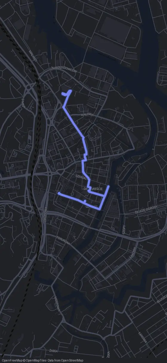 Route der Tour durch Danzig