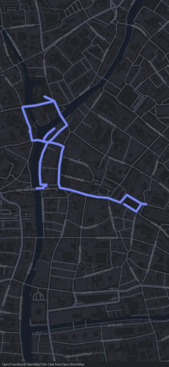 Route der Tour durch Gent