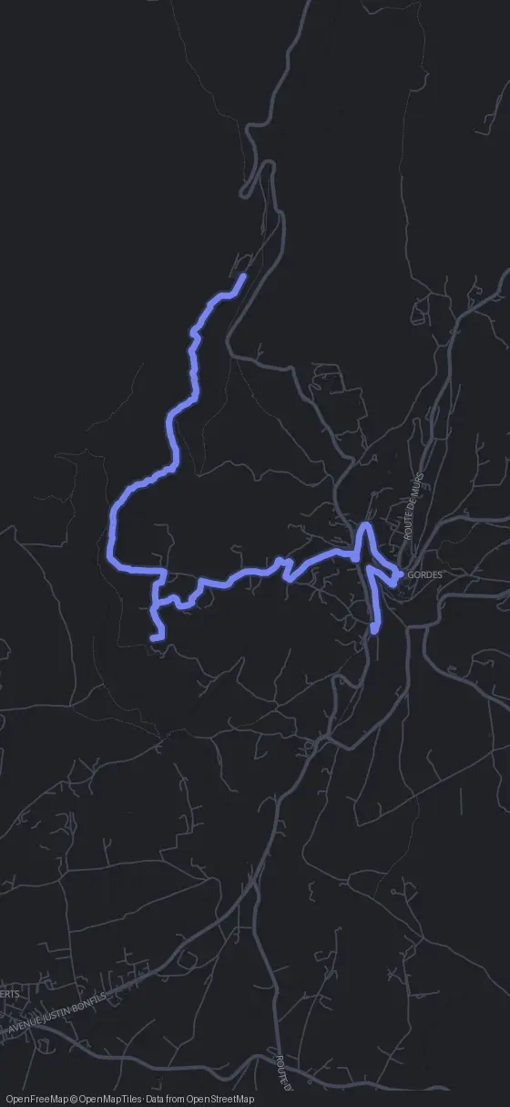 Route map for the Gordes walking tour