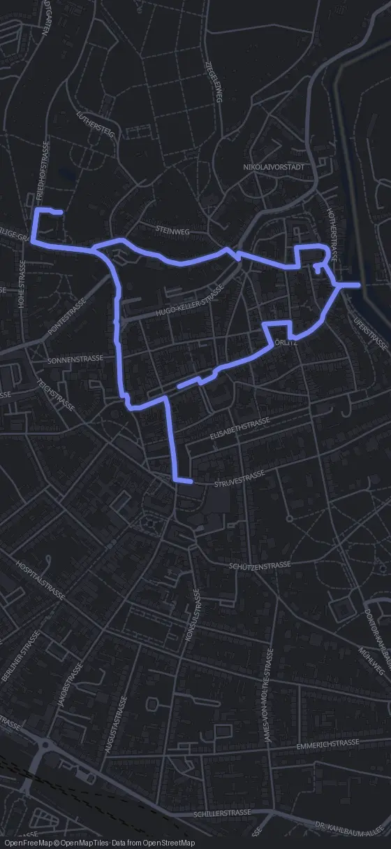 Route der Tour durch Görlitz