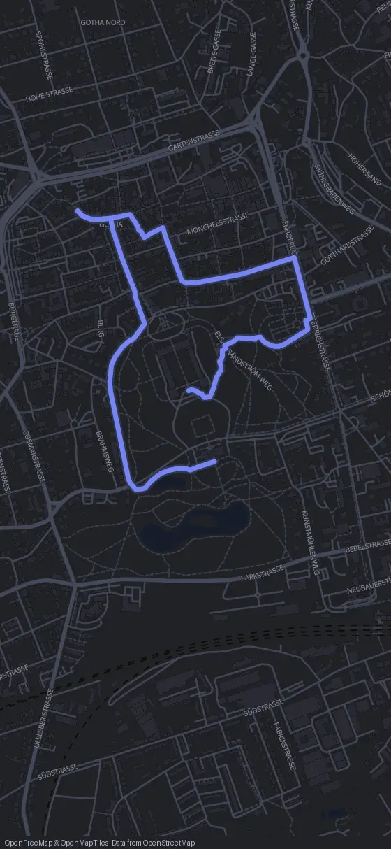 Route der Tour durch Gotha