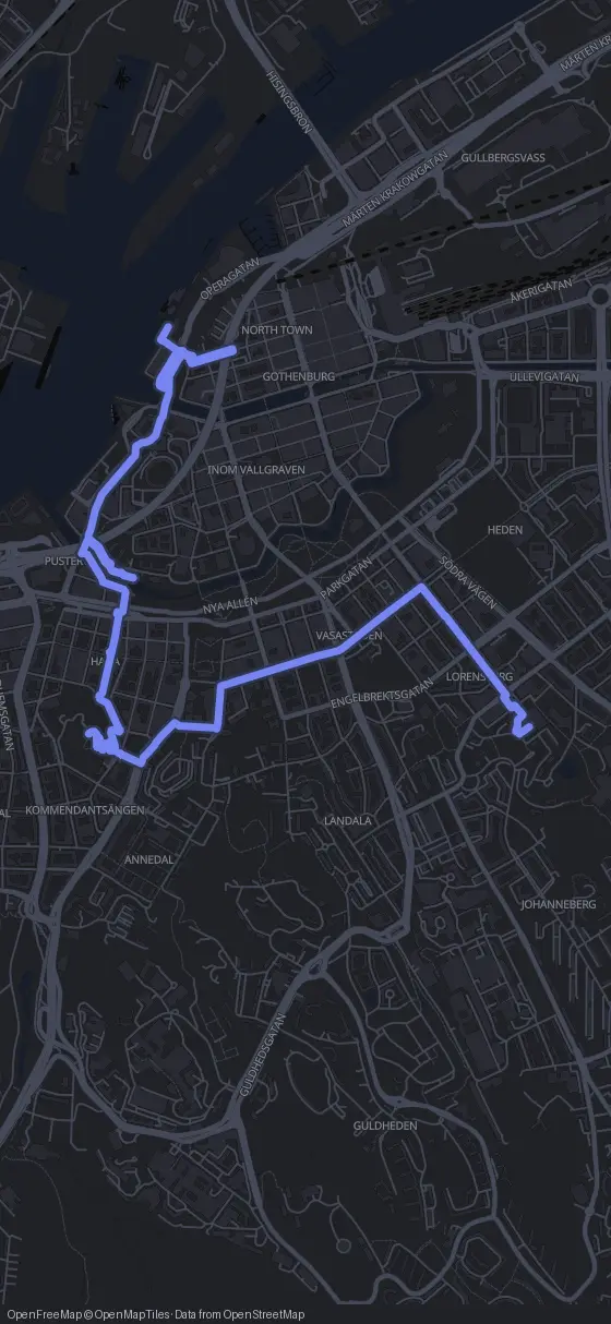 Route der Tour durch Göteborg