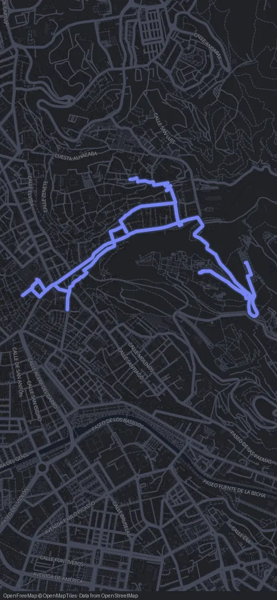 Route der Tour durch Granada