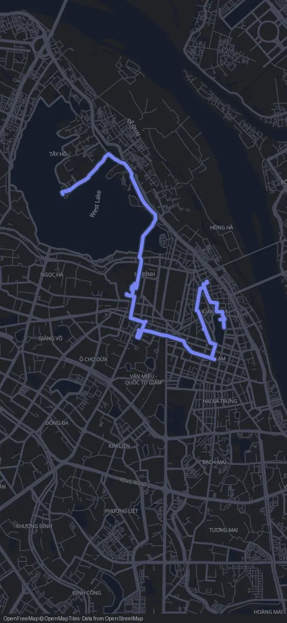 Route der Tour durch Hanoi
