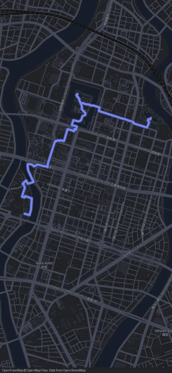 Route der Tour durch Hiroshima