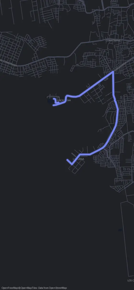 Route map for the Huacachina walking tour