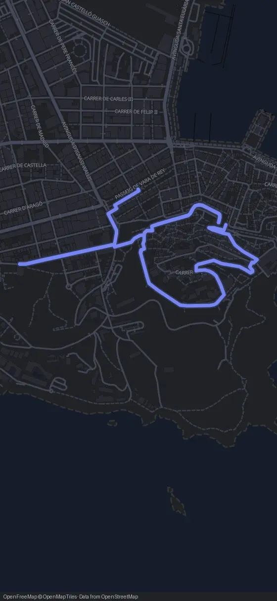 Route der Tour durch Ibiza