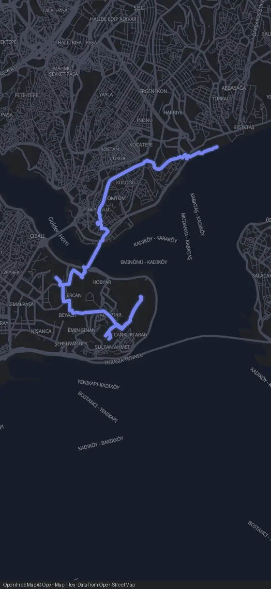 Route der Tour durch Istanbul