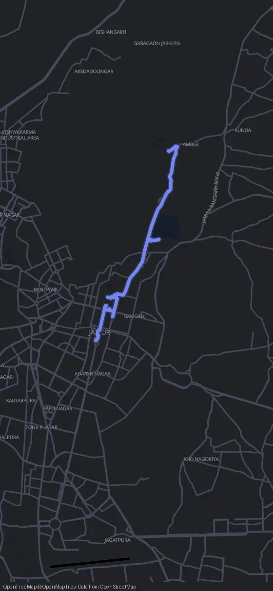 Route map for the Jaipur walking tour