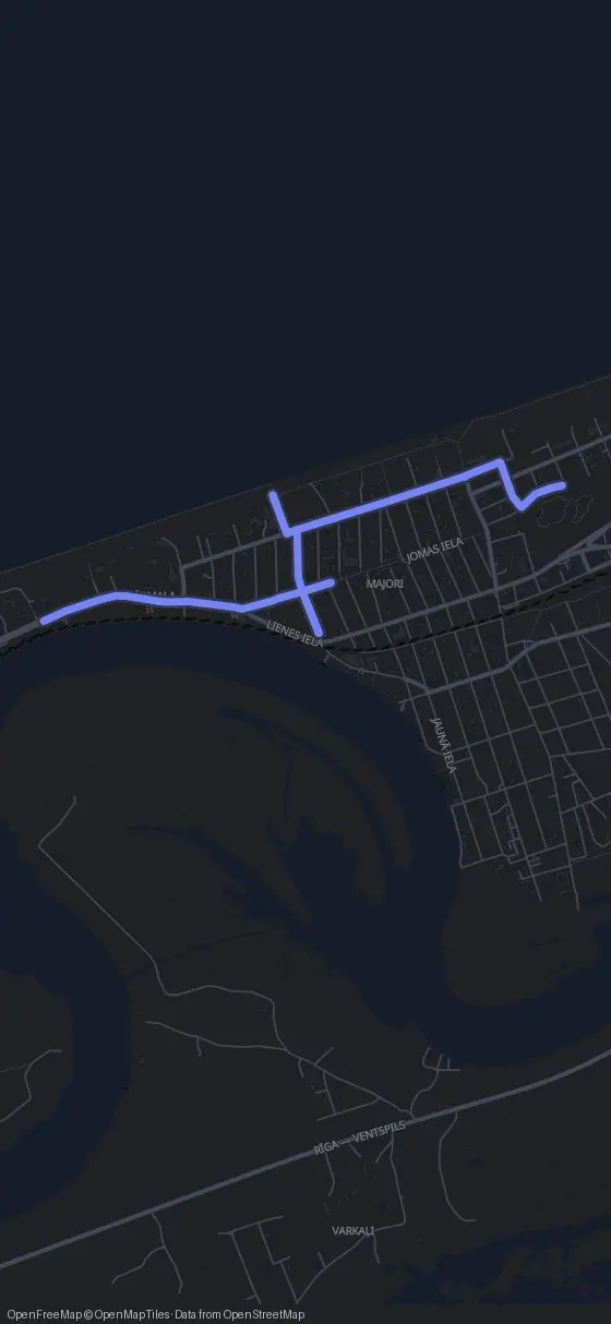 Route der Tour durch Jūrmala