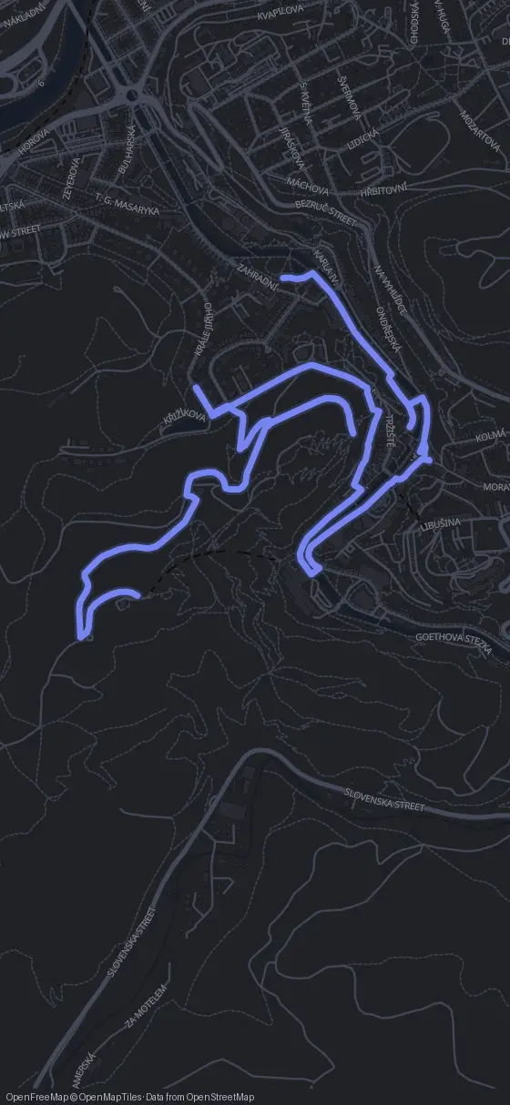 Route der Tour durch Karlsbad