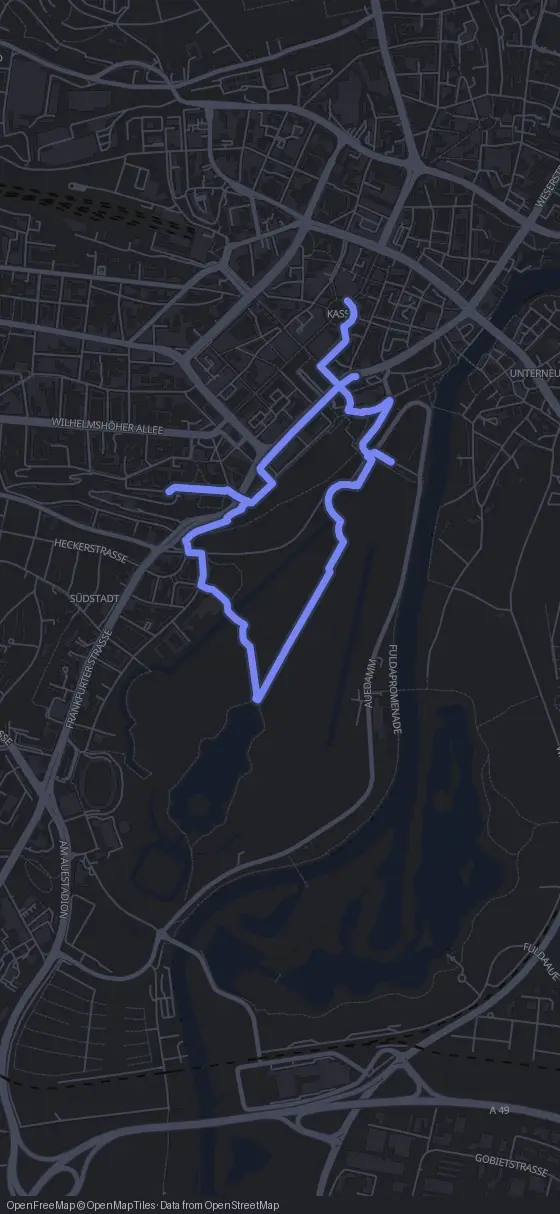 Route der Tour durch Kassel