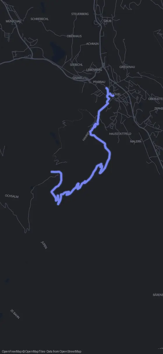 Route map for the Kitzbühel walking tour