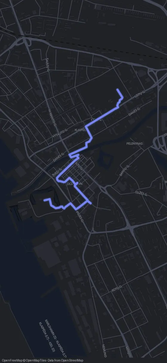 Route der Tour durch Klaipėda