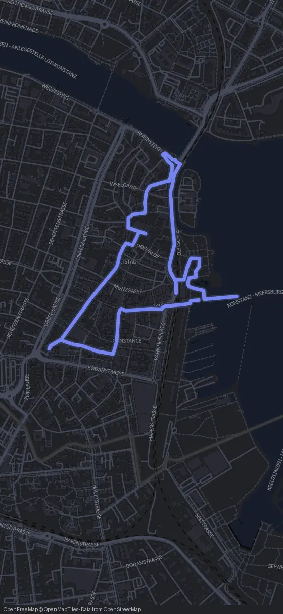Route der Tour durch Konstanz