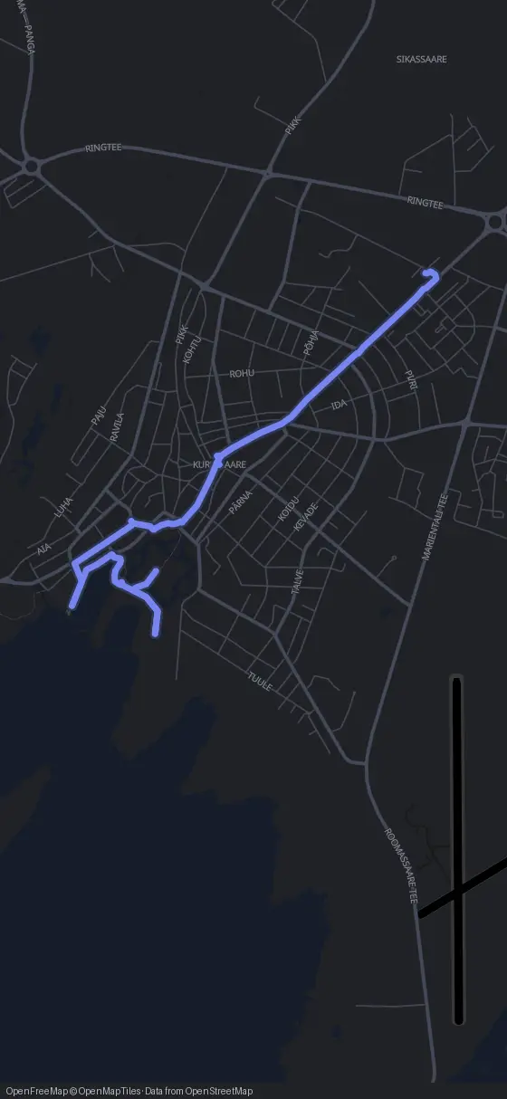 Route map for the Kuressaare walking tour