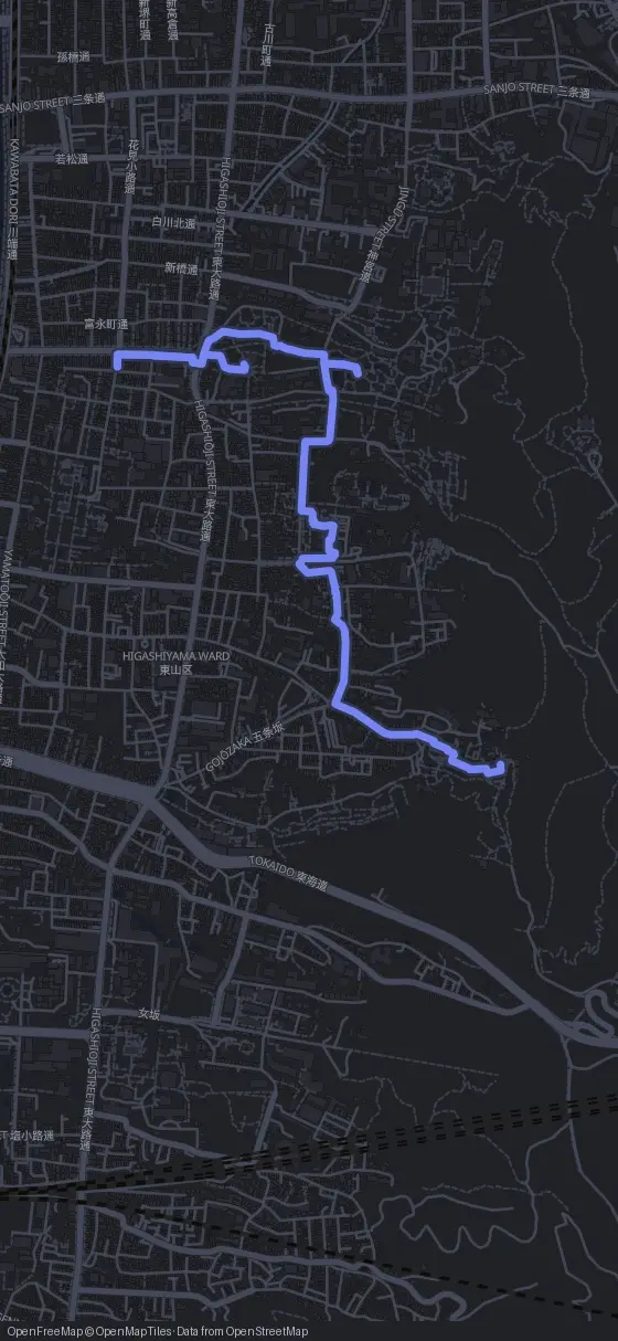 Route der Tour durch Kyoto