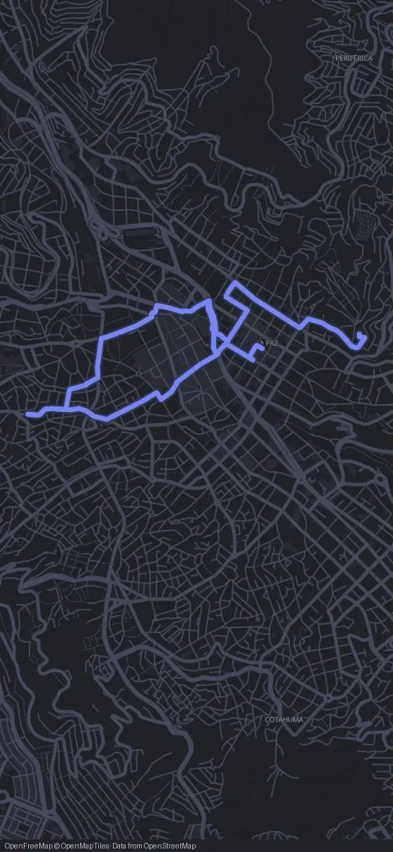Route map for the La Paz walking tour