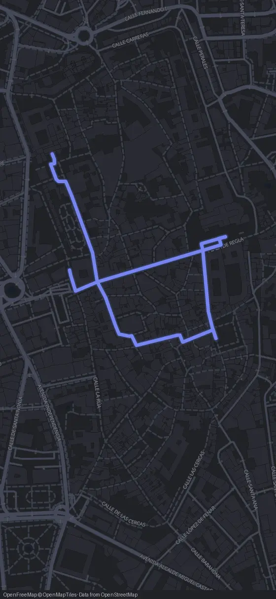 Route map for the León walking tour