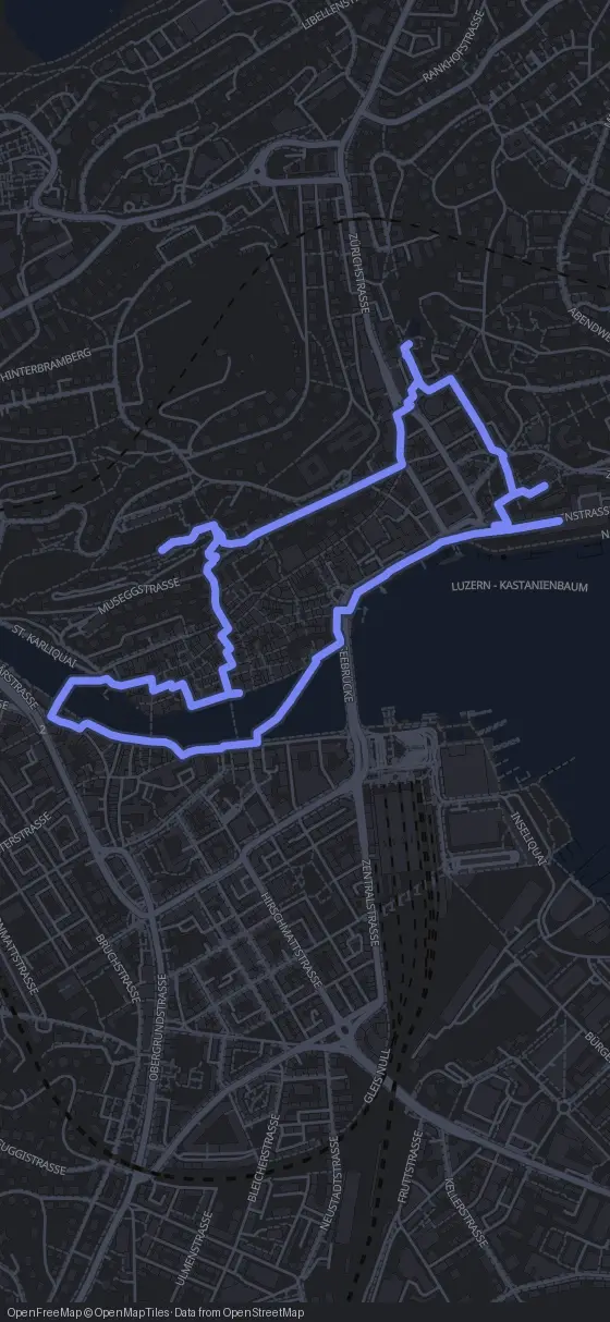 Route der Tour durch Luzern